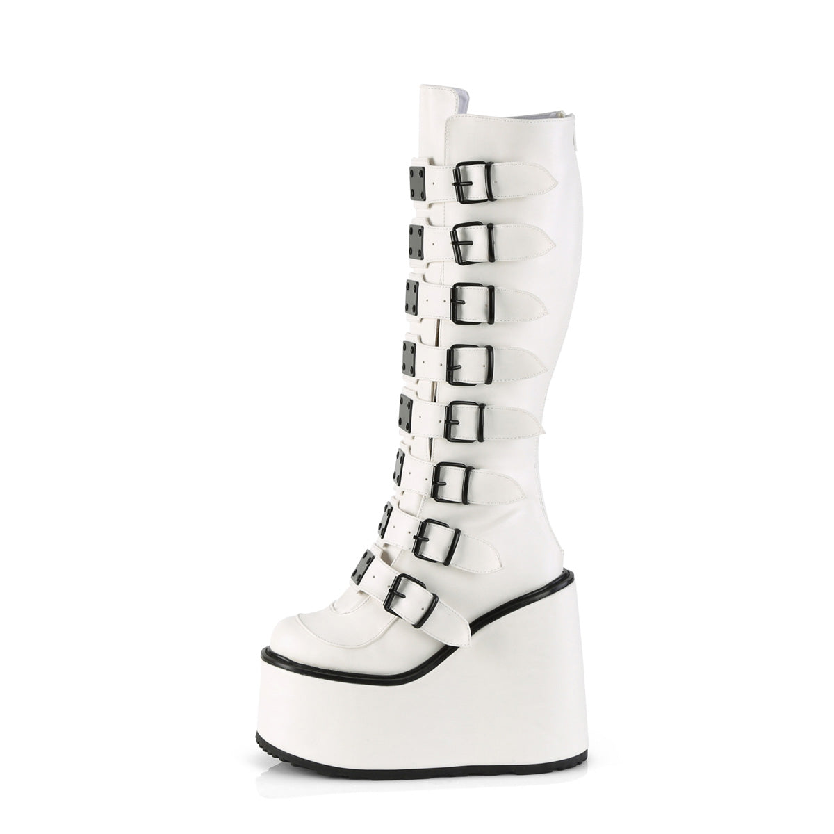 DemoniaCult  Bottes SWING-815 Wht Vegan Leather
