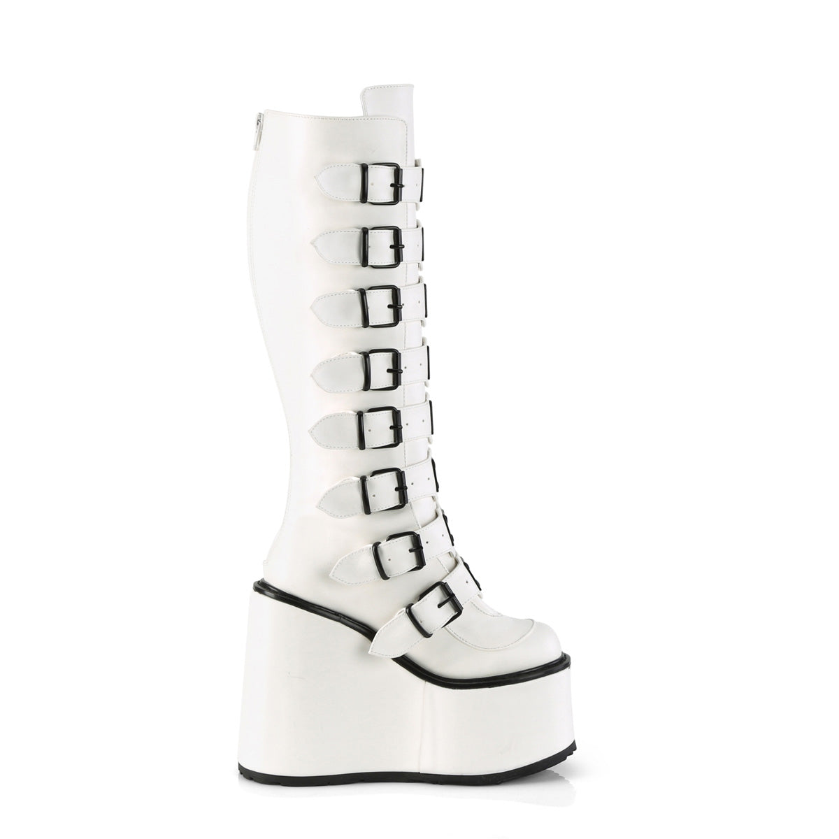 DemoniaCult  Bottes SWING-815 Wht Vegan Leather