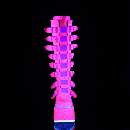 DemoniaCult  Bottes SWING-815uv paillettes roses