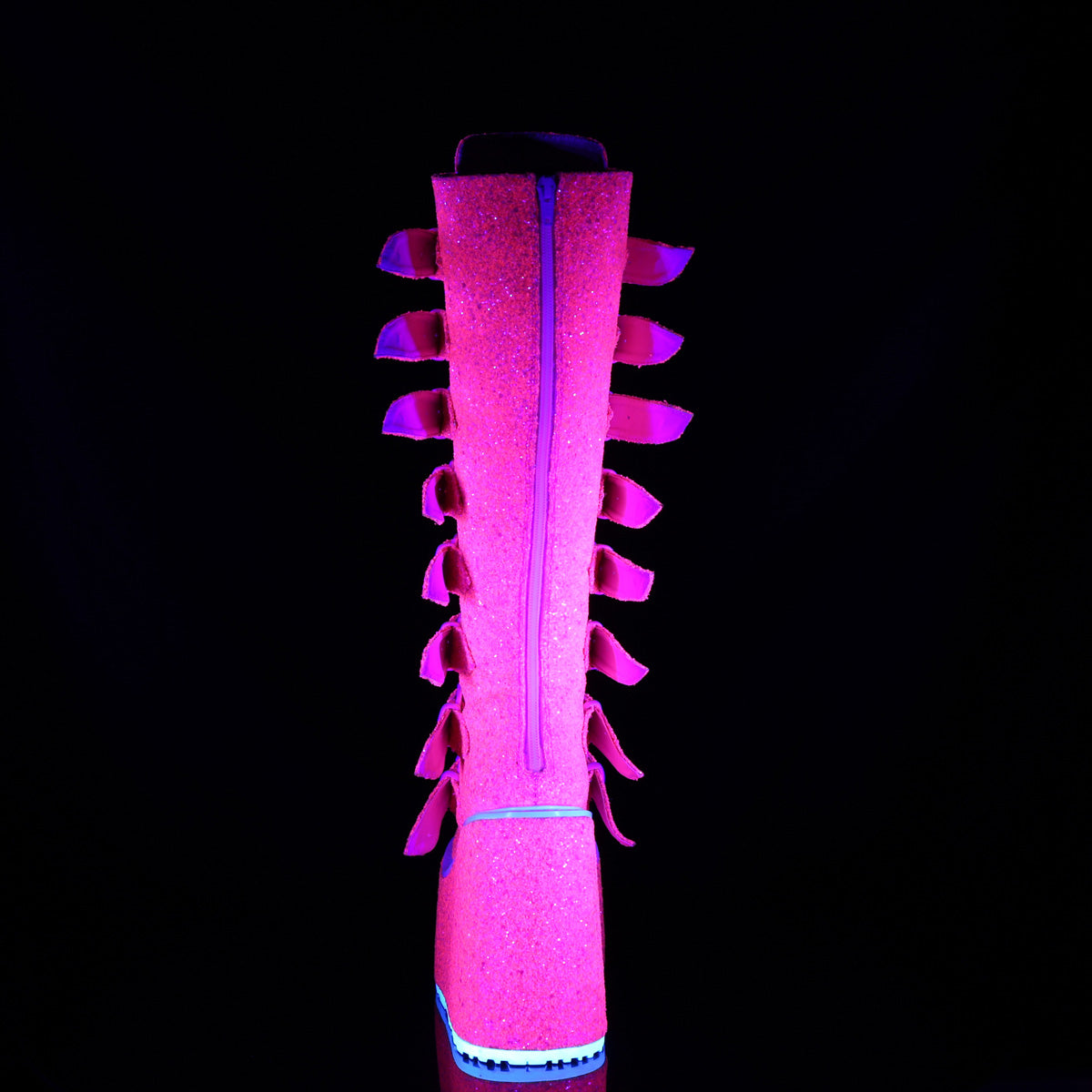 DemoniaCult  Bottes SWING-815uv paillettes roses