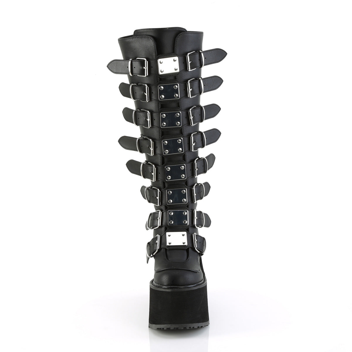 DemoniaCult  Bottes SWING-815wc Blk Vegan Leather