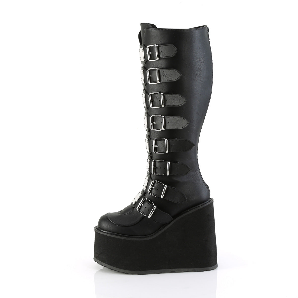 DemoniaCult  Bottes SWING-815wc Blk Vegan Leather