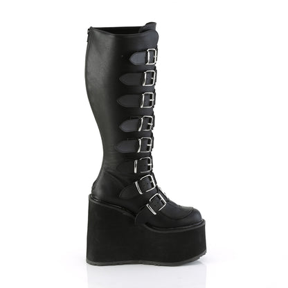 DemoniaCult  Bottes SWING-815wc Blk Vegan Leather
