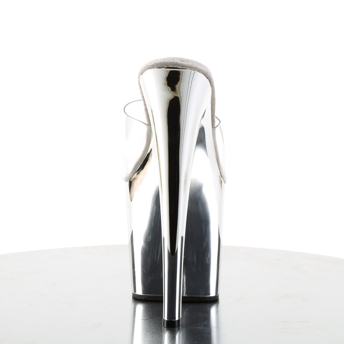 Pleaser Womens Sandals TABOO-701 Clr/Slv Chrome