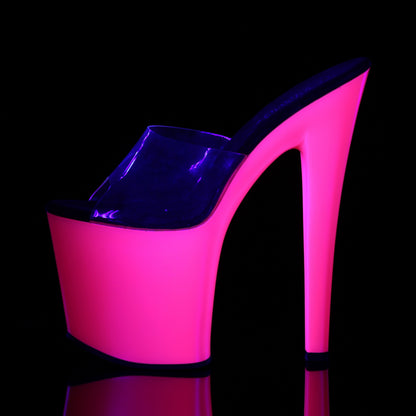 Pleaser Sandales pour femmes TABOO-701UV CLR / NEON ROSE