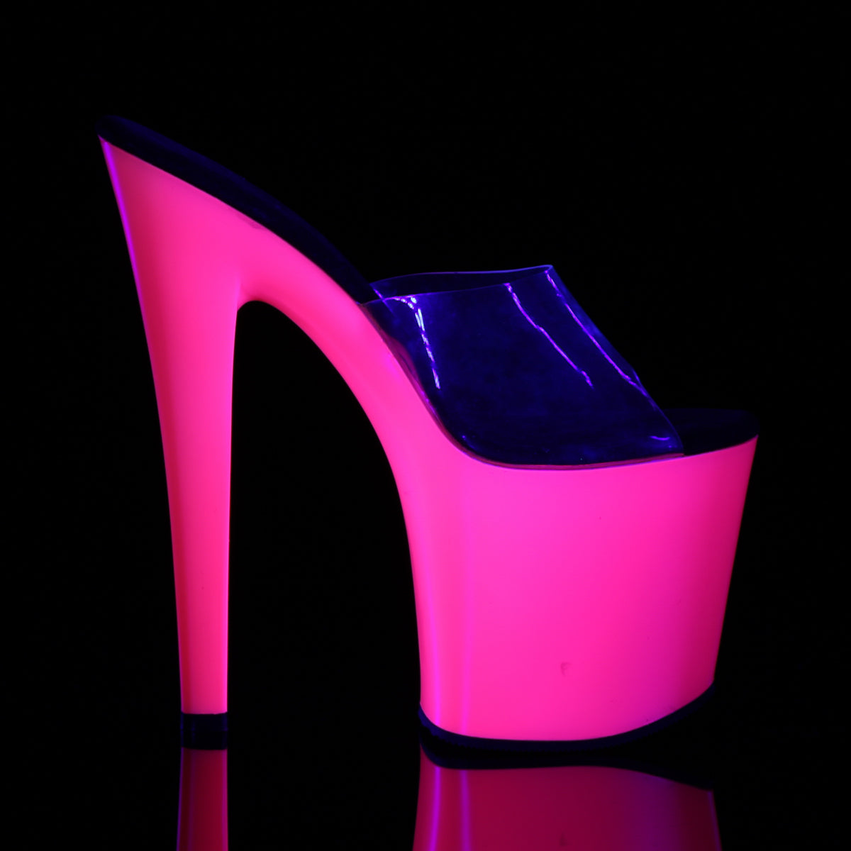 Pleaser Sandales pour femmes TABOO-701UV CLR / NEON ROSE