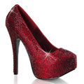 Bordello Womens Pumps TEEZE-06R Ruby Red Satin RS
