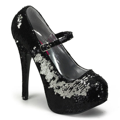 Bordello Pompes pour femmes TEEZE-07SQ Blk-Slv Sequins