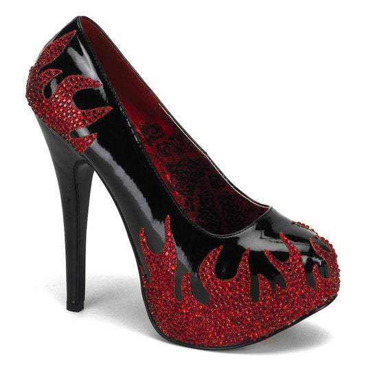 Bordello Pompes pour femmes TEEZE-27 blk pat-red rstn