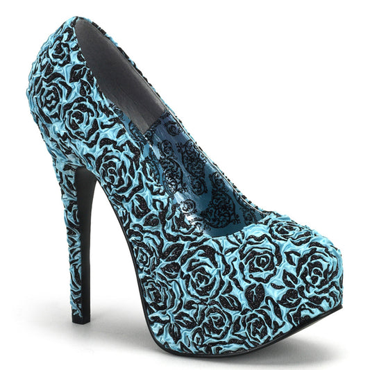 Bordello Pompes pour femmes TEEZE-39 b.blue satin floral