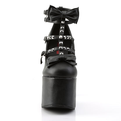 DemoniaCult Pompes pour femmes TORMENT-600 Cuir végétalien BLK