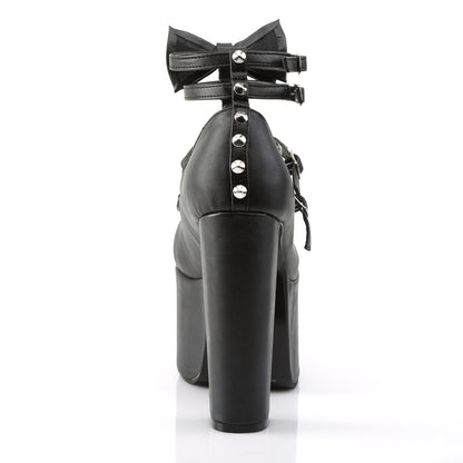 DemoniaCult Pompes pour femmes TORMENT-600 Cuir végétalien BLK