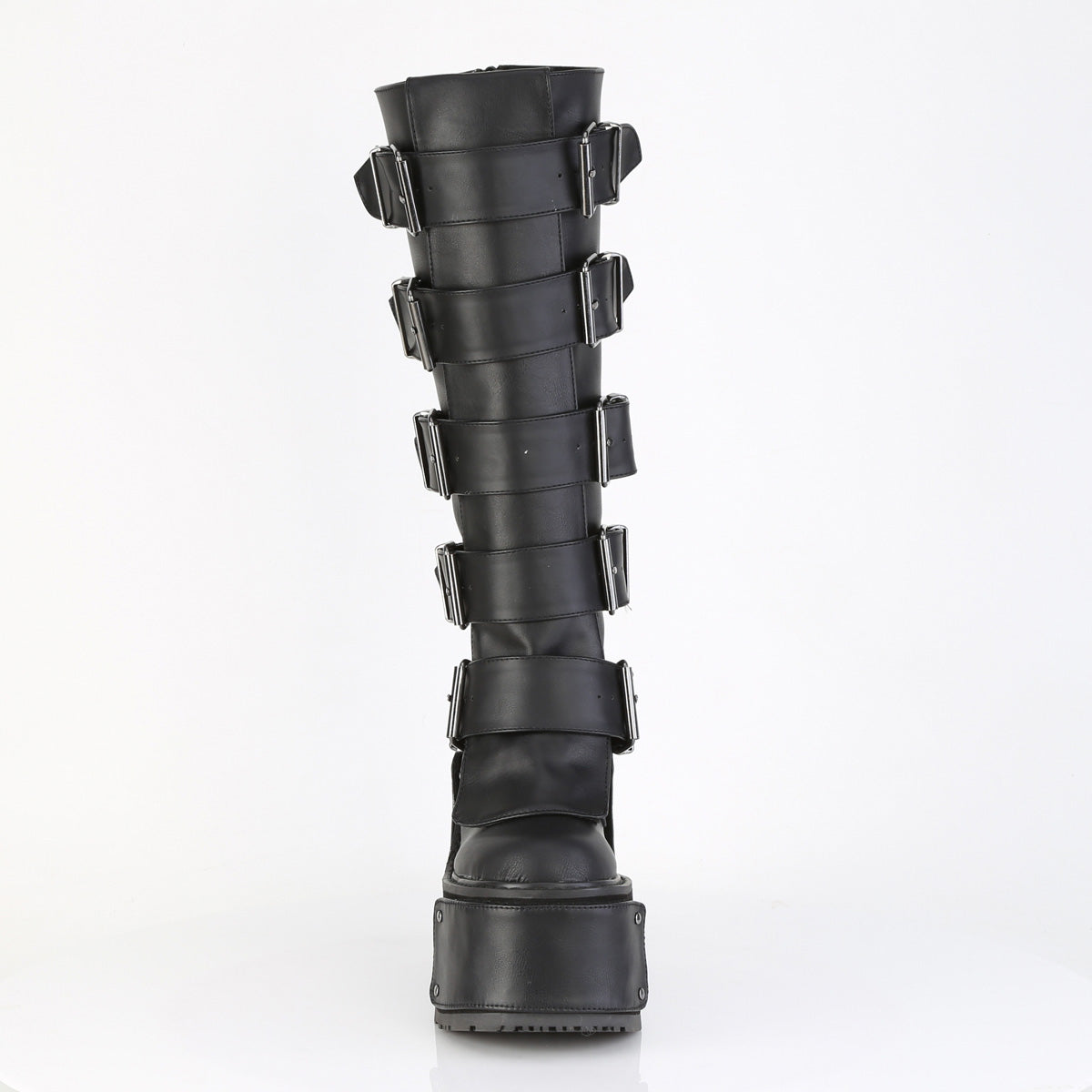 DemoniaCult Women's Mid-Calf & Knee High Boots TRANSFORMER-800 Blk Vegan Leather