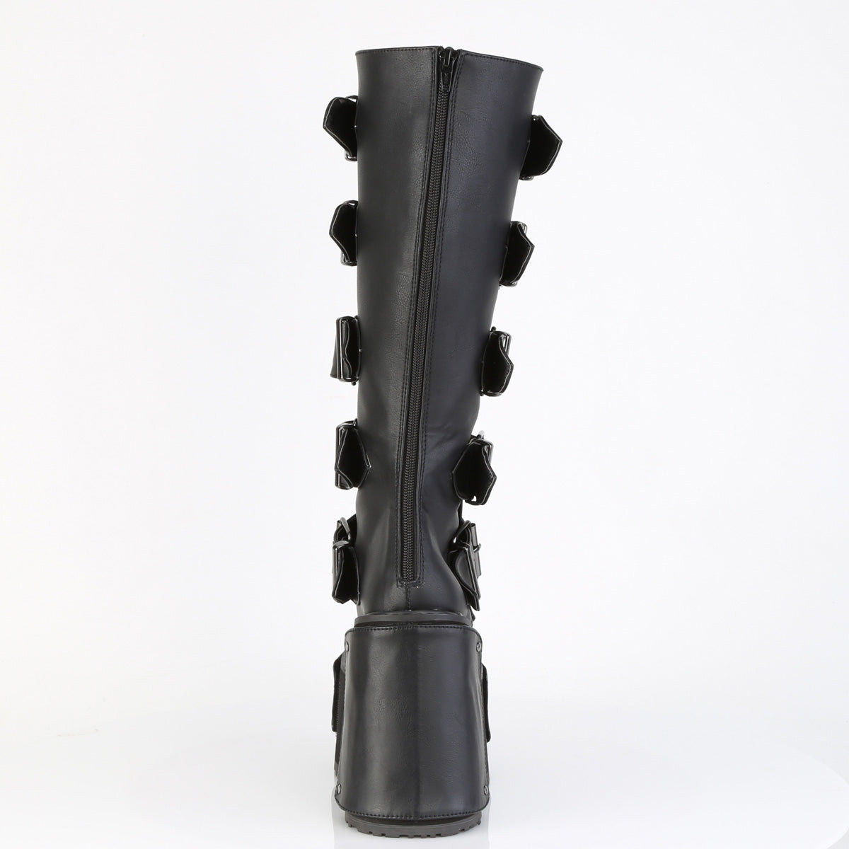 DemoniaCult Women's Mid-Calf & Knee High Boots TRANSFORMER-800 Blk Vegan Leather