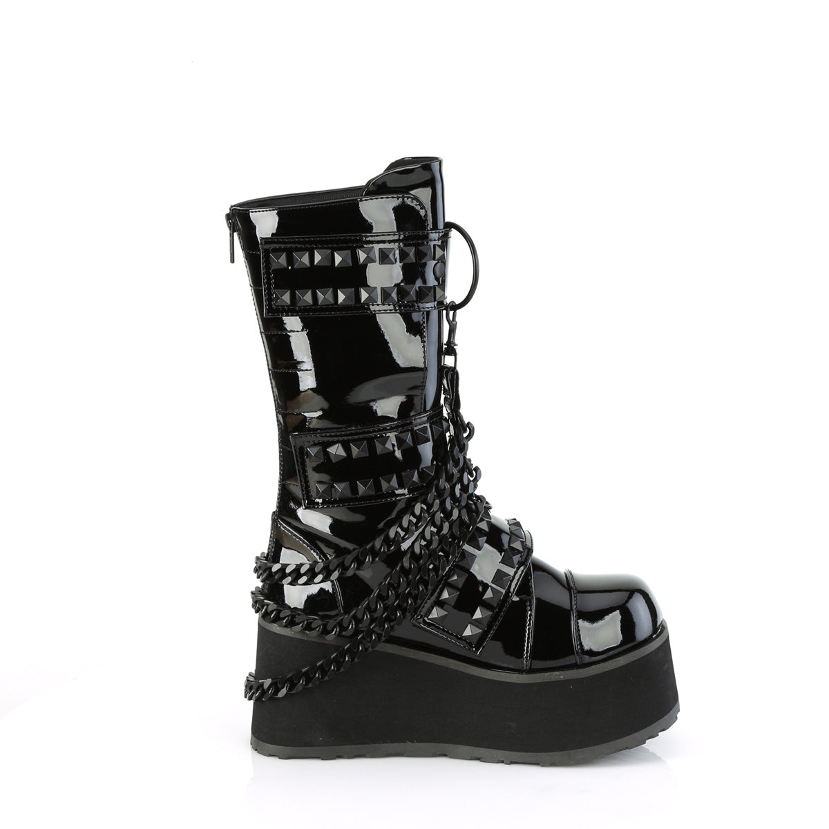 DemoniaCult Bottes pour hommes TRASHVILLE-138 Blk Pat
