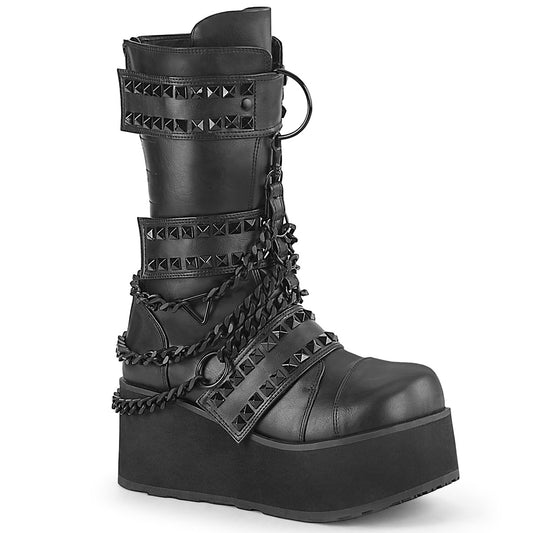 DemoniaCult Mens Boots TRASHVILLE-138 Blk Vegan Leather