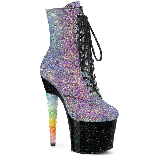 Pleaser Bottines pour femmes unicorn-1020g paillettes bleu violet / blk