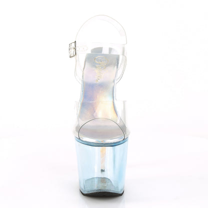 Pleaser Sandales pour femmes Unicorn-708t CLR / Bébé Bleu teinté