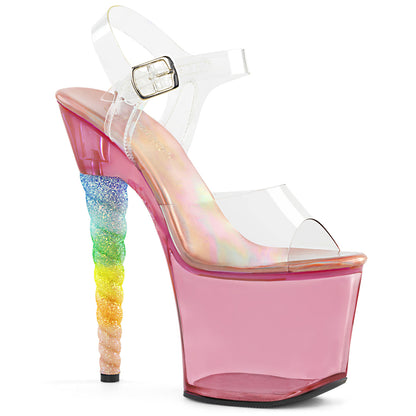 Pleaser Sandales pour femmes Unicorn-708t CLR / Bubble Gum Rose teinté teinté
