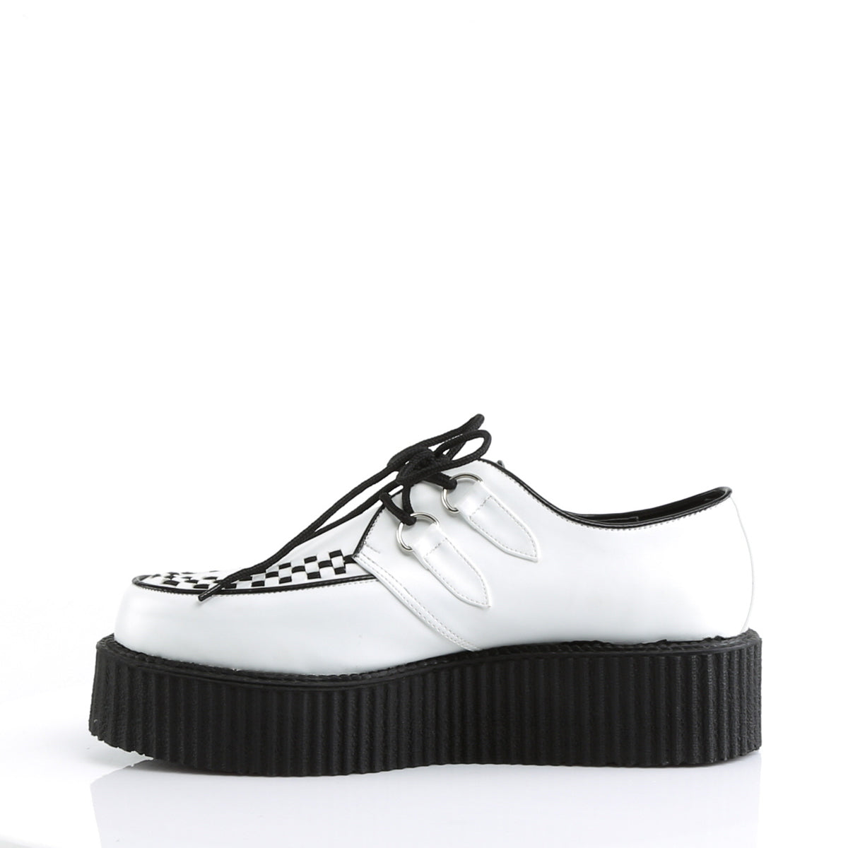 DemoniaCult Mens Low Shoe V-CREEPER-502 Wht Vegan Leather