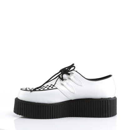 DemoniaCult Mens Low Shoe V-CREEPER-502 Wht Vegan Leather