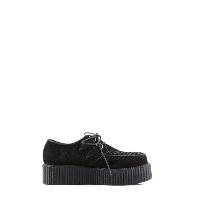 DemoniaCult Mens Low Shoe V-CREEPER-502S Blk Vegan Suede