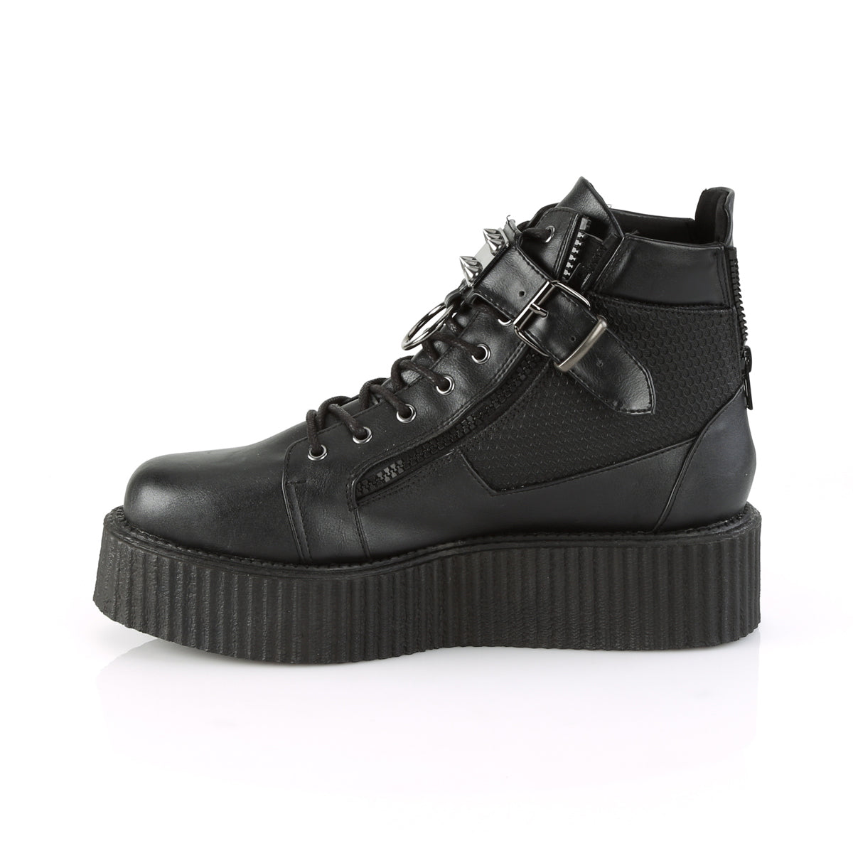 DemoniaCult Mens Low Shoe V-CREEPER-566 Blk Vegan Leather