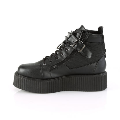 DemoniaCult Mens Low Shoe V-CREEPER-566 Blk Vegan Leather