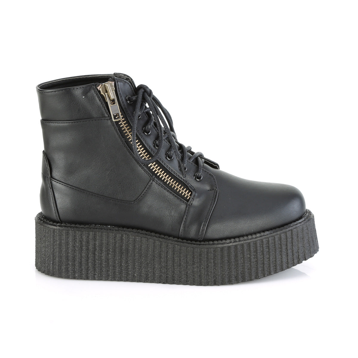 DemoniaCult Chaussure basse pour hommes V-CREEPER-571 Cuir végétalien BLK