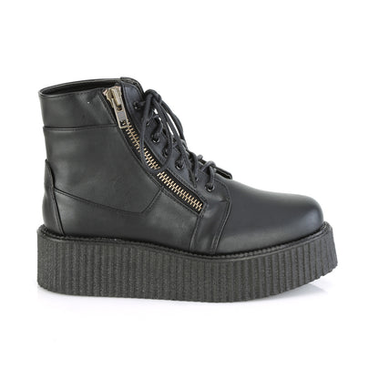 DemoniaCult Chaussure basse pour hommes V-CREEPER-571 Cuir végétalien BLK