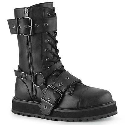 DemoniaCult Bottes pour hommes VALOR-220 Cuir végétalien BLK