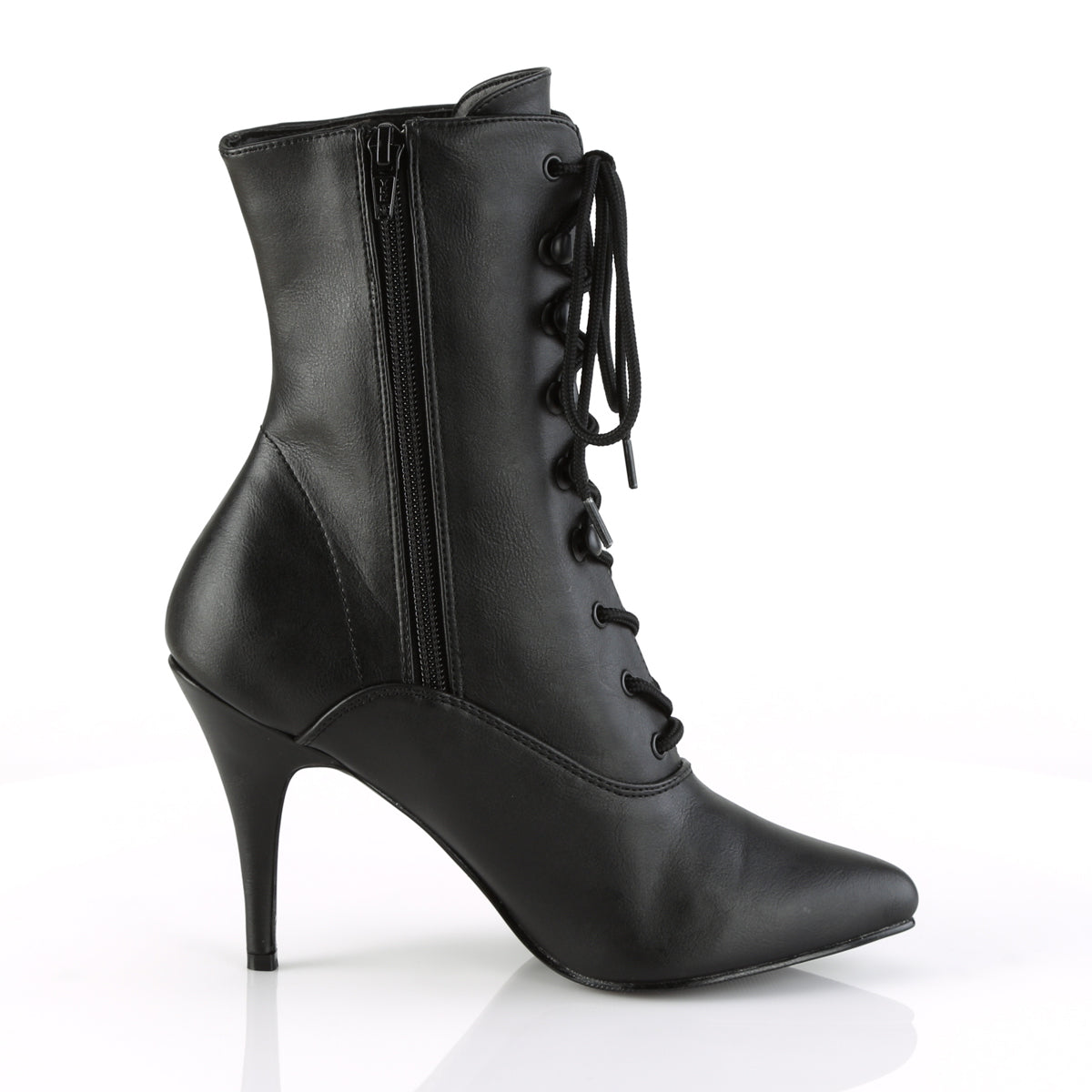 Pleaser Womens Ankle Boots VANITY-1020 Blk Faux Leather