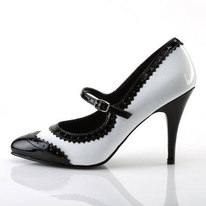 Pleaser Womens Pumps VANITY-442 Blk-Wht Pat
