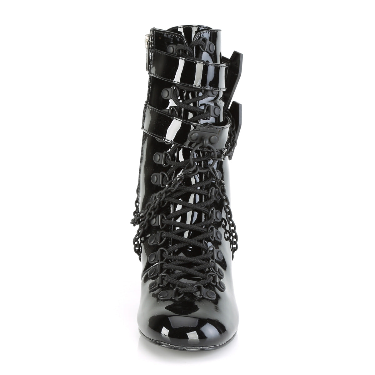 DemoniaCult Womens Ankle Boots VIVIKA-128 Blk Pat
