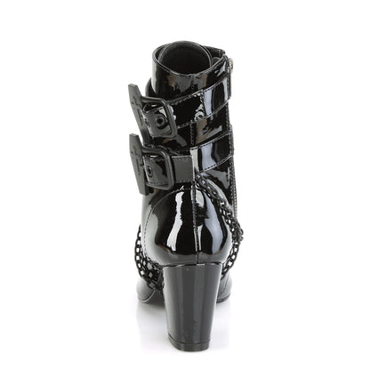 DemoniaCult Womens Ankle Boots VIVIKA-128 Blk Pat