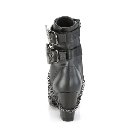 DemoniaCult Bottes de cheville des femmes VIVIKA-128 Cuir végétalien BLK