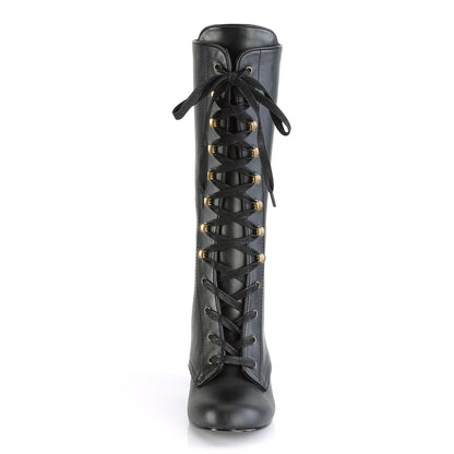DemoniaCult Bottes de femmes VIVIKA-205 Cuir végétalien BLK