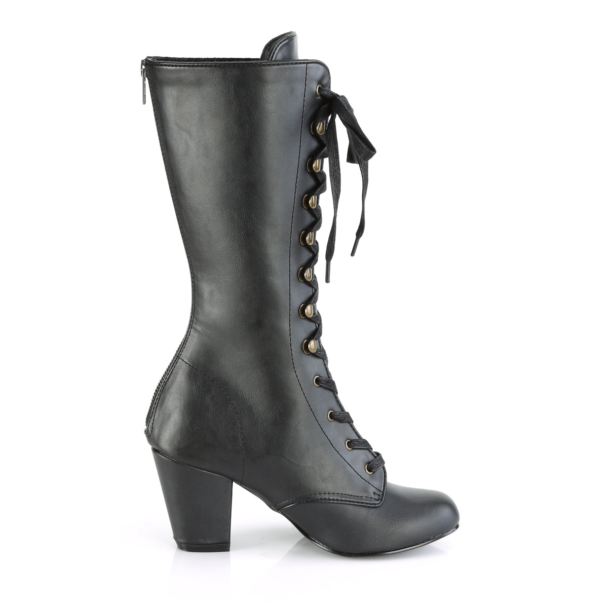 DemoniaCult Bottes de femmes VIVIKA-205 Cuir végétalien BLK