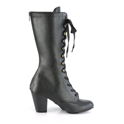 DemoniaCult Bottes de femmes VIVIKA-205 Cuir végétalien BLK