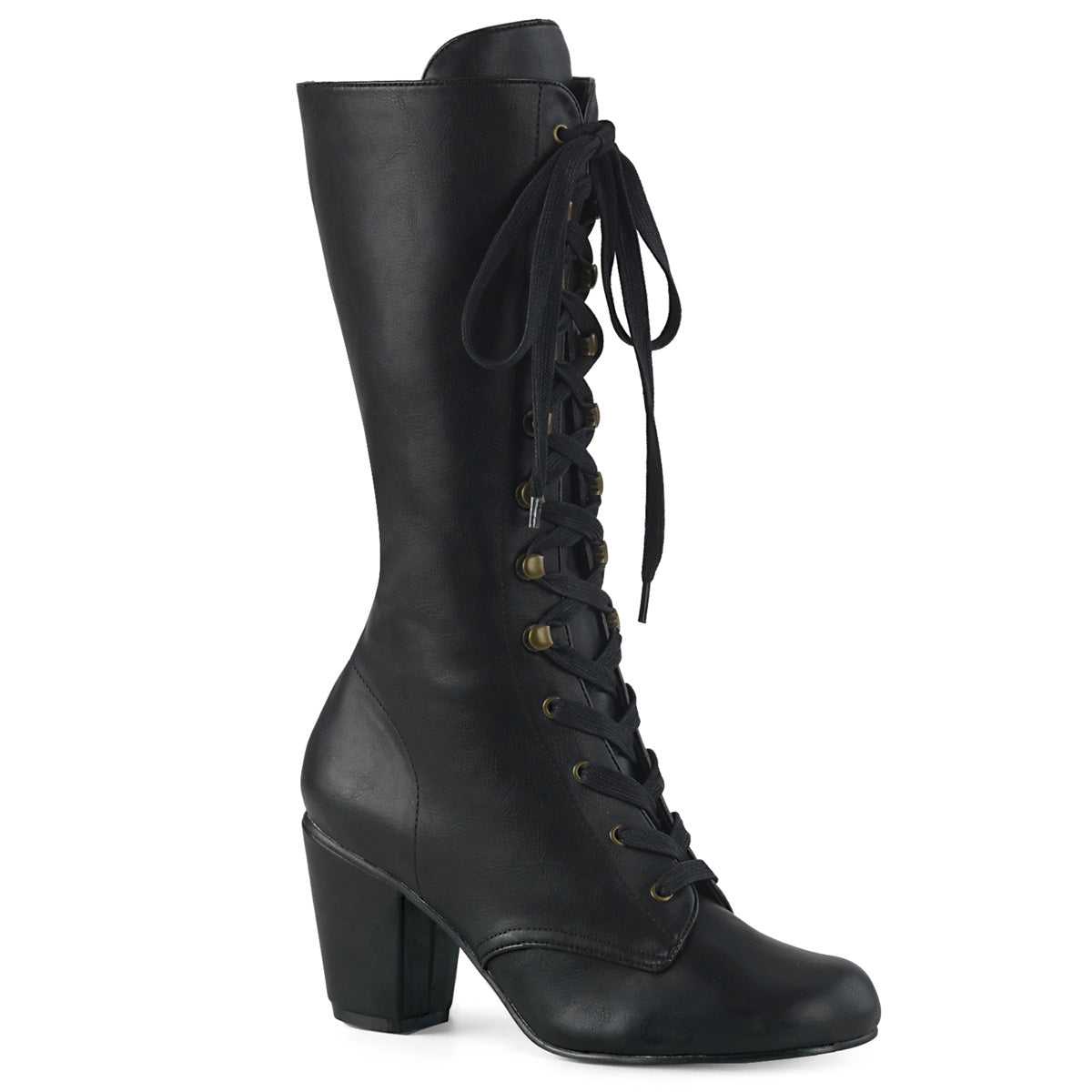 DemoniaCult Bottes de femmes VIVIKA-205 Cuir végétalien BLK