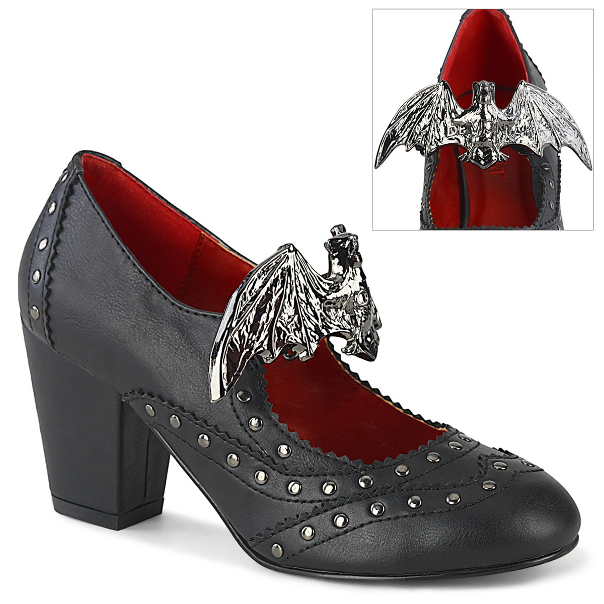 DemoniaCult Pompes pour femmes VIVIKA-32 Cuir végétalien BLK