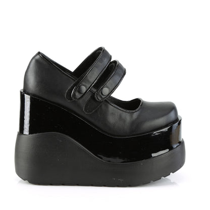 DemoniaCult  Pompes VOID-37 blk végétalien en cuir-pat