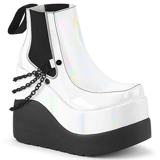 DemoniaCult  Bottines VOID-50 wht holo pat