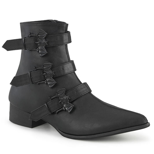 DemoniaCult Bottes pour hommes WARLOCK-50-B Cuir végétalien BLK
