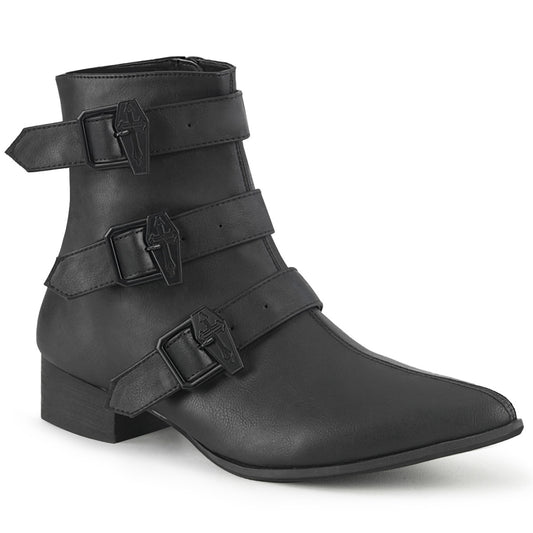 DemoniaCult Bottes pour hommes WARLOCK-50-C Cuir végétalien BLK