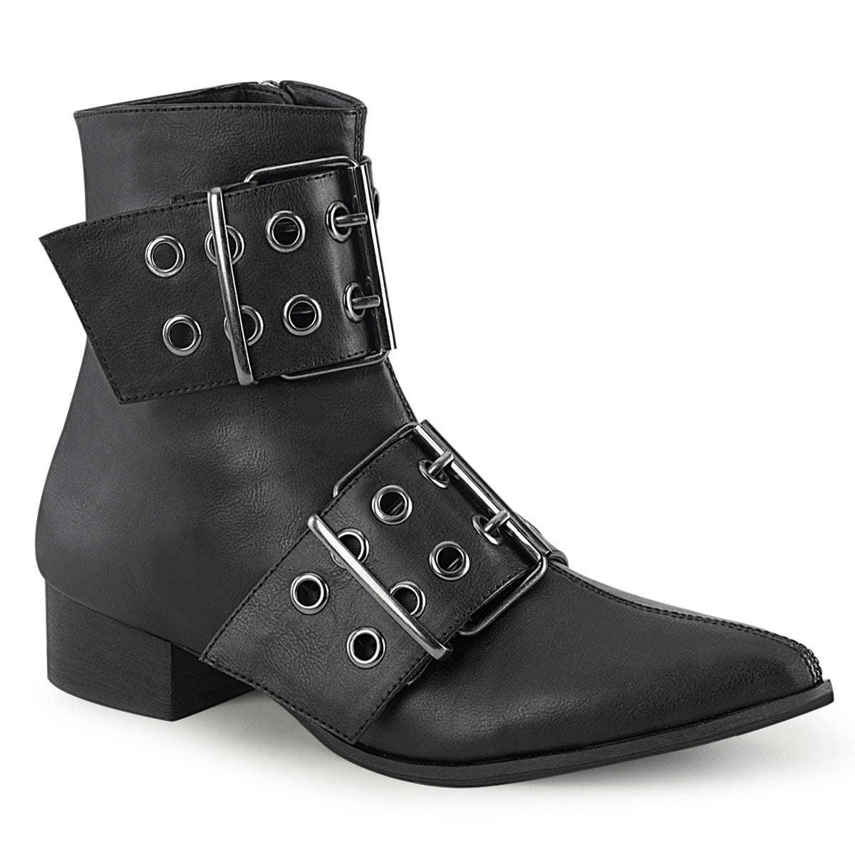 DemoniaCult Bottes pour hommes WARLOCK-55 Cuir végétalien BLK