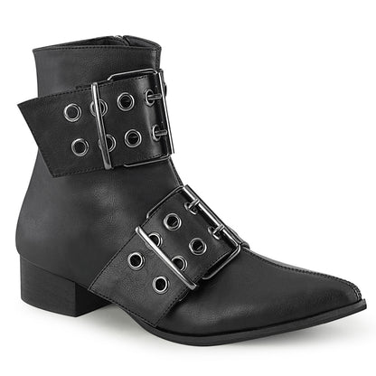 DemoniaCult Bottes pour hommes WARLOCK-55 Cuir végétalien BLK