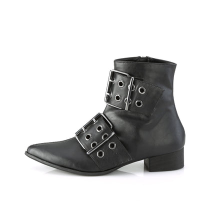 DemoniaCult Bottes pour hommes WARLOCK-55 Cuir végétalien BLK
