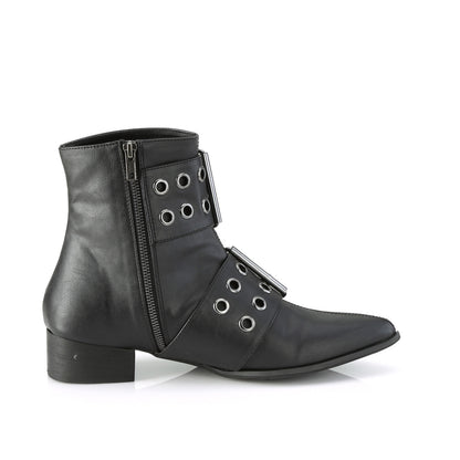 DemoniaCult Bottes pour hommes WARLOCK-55 Cuir végétalien BLK