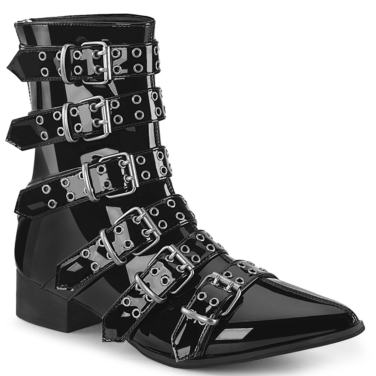 DemoniaCult Mens Boots WARLOCK-70 Blk Pat